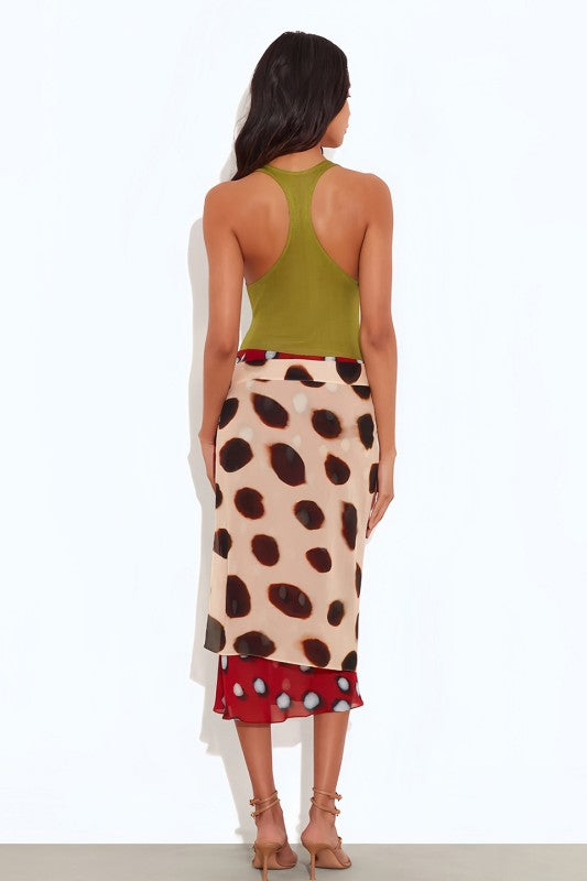 Midi skirt polka dot