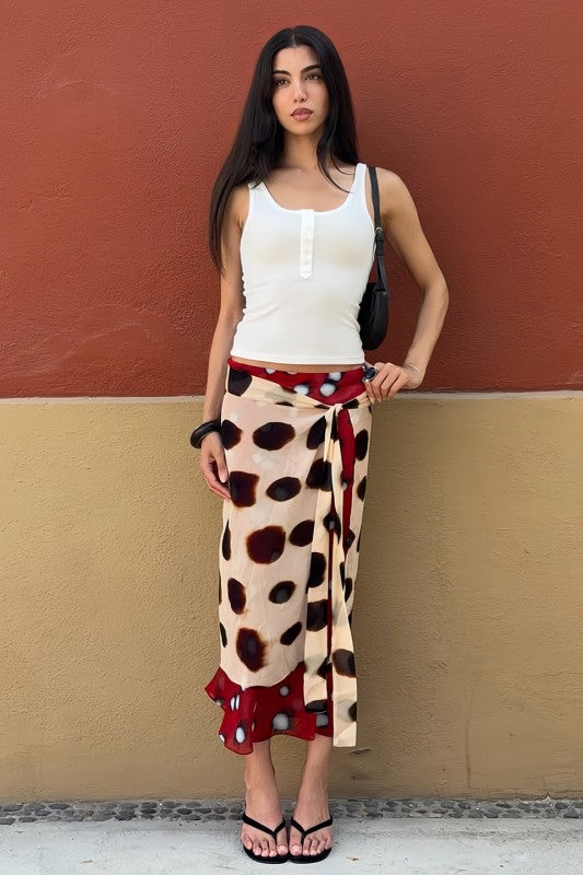 Midi skirt polka dot
