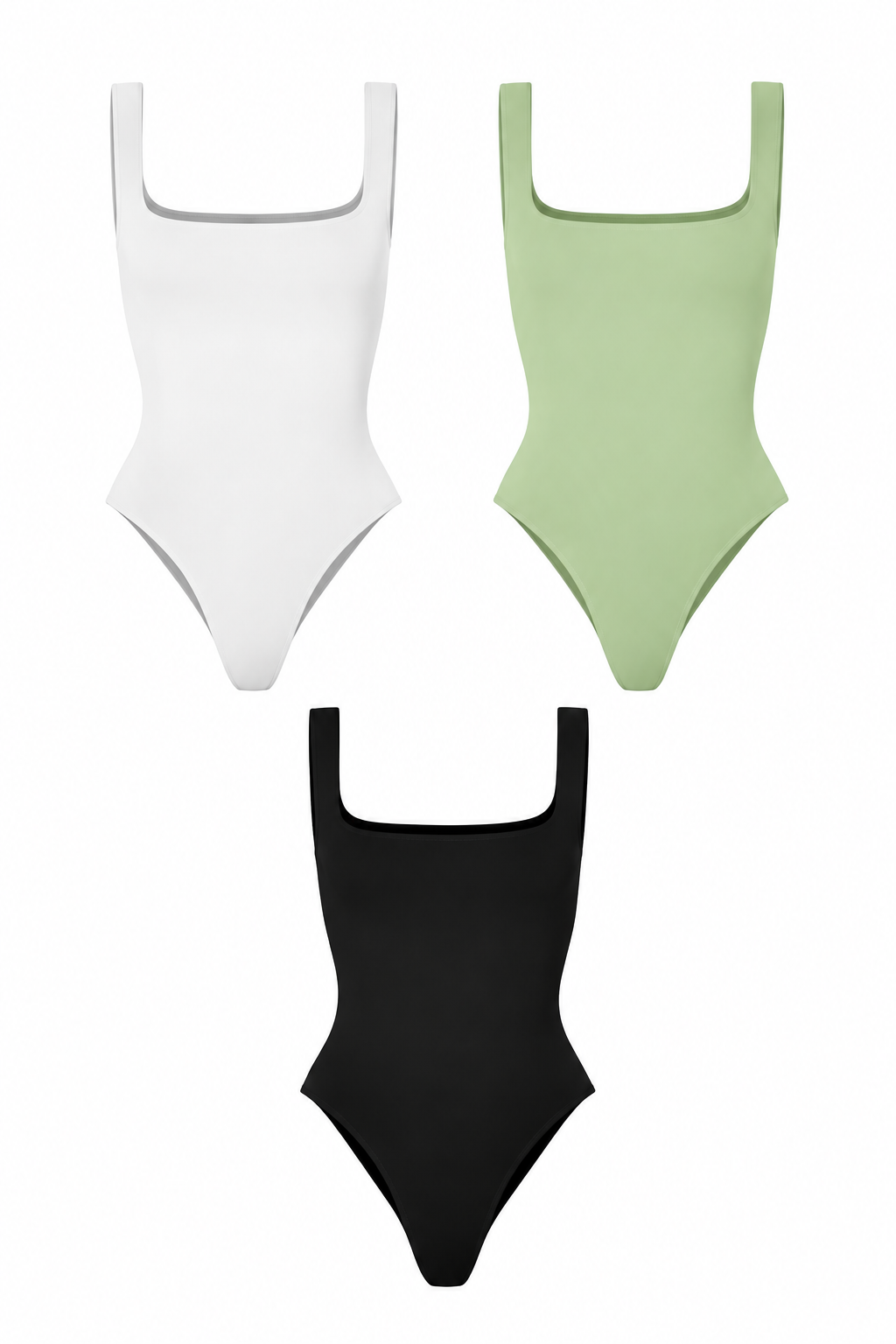 Plain Square Neck Tank Bodysuit