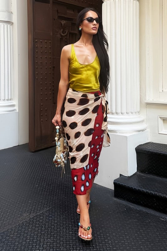 Midi skirt polka dot