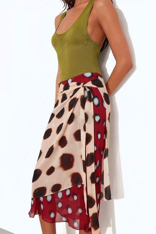 Midi skirt polka dot
